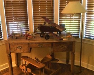 Charming Antique Rustic Pine Desk