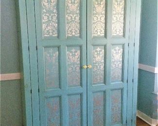 A Hand Painted Office Armoire