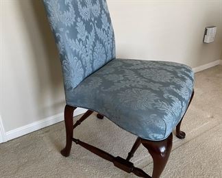 Queen Anne Blue Upholstered Chair