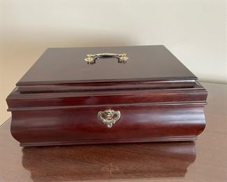 Rosewood Jewelry Box with Hinged Lid