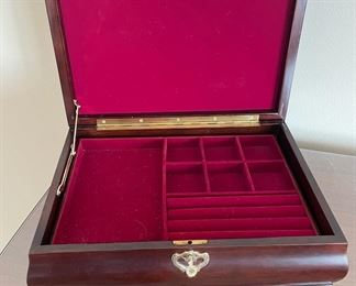 Rosewood Jewelry Box with Hinged Lid