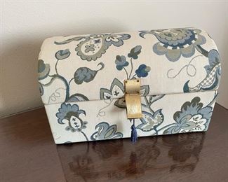 Floral Domed Trinket/Jewelry Box with Hinged Lid