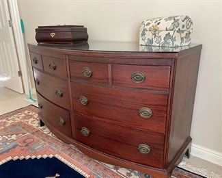 Mahogany Bow Style Front, Chest of Drawers by Hickory Manufacturing Co