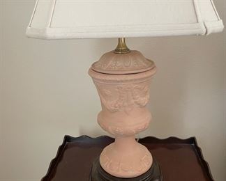Terracotta Lamp with Ornate Design