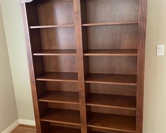 Large Double Bookcase with Arched Top