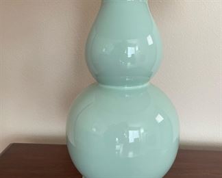 Double Gourd Ceramic Light Blue/Green Table Lamp