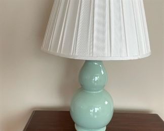 Double Gourd Ceramic Light Blue/Green Table Lamp