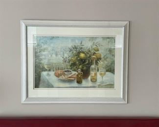 Framed Artwork of Picnic with Wine