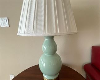 Double Gourd Ceramic Light Blue/Green Table Lamp
