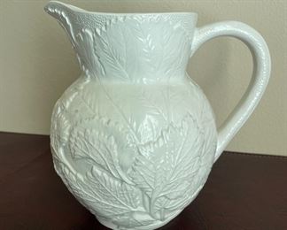 Bloomingdales White Foliage Pitcher, Made in Italy