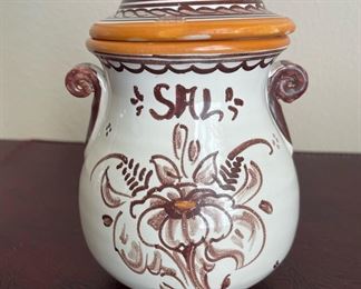 Spanish Ceramic Salt/Sugar Jar