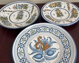 Three Guertes Talavera Hanging Wall Plates, Made in Mexico