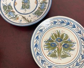 Two Guertes Talavera Hanging Wall Plates, Made in Mexico