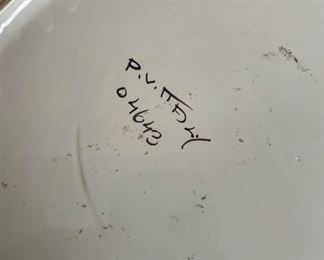 Italian Pottery Plate with Woman Carrying Basket on Head