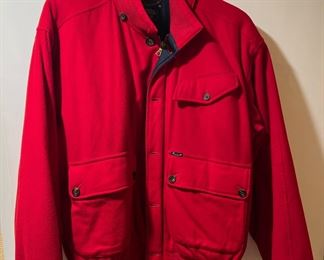 Red Bomber Jacket by Faconnable, 100% Wool