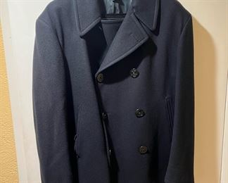 Black Wool Coat, Polo by Ralph Lauren, 100% Wool