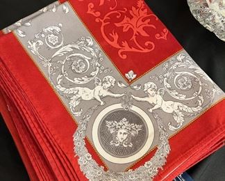 Red Beatville Placemats with Cherubs, Made in France