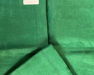Primrose Bordier Emerald Green Table Linens, Made in France