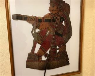 Framed Artwork of Man Playing Instrument, Made in India