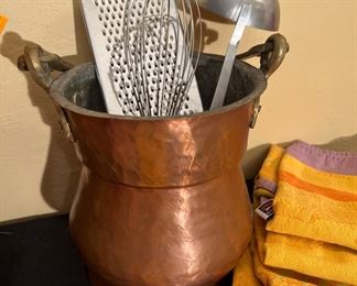 Copper Utensil Holder, Kitchen Utensils