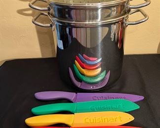 Kirkland Signature Stainless Steel, Pasta Stock Pot-Made in Korea, Set of Multi-color Cuisinart Knives