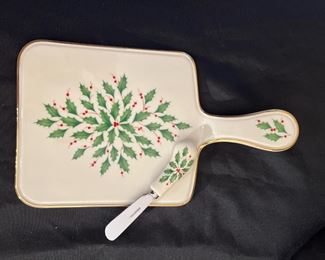 Lenox -Holiday Cheese/Spread Plate with Knife