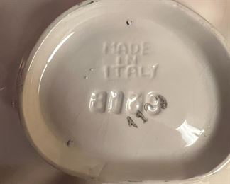 Hand Painted Cabbage Leaf Snack Plates, Made in Italy - 8039