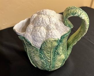 Hand Painted Cauliflower Pitcher, Made in Italy -9539