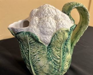 Hand Painted Cauliflower Pitcher, Made in Italy -9539