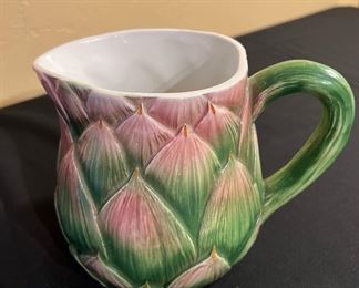 Artichoke Pitcher, Hand Painted and Made in Italy