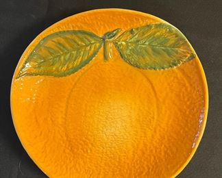 Orange Plate, Hand Painted and Made in Italy -9871/21