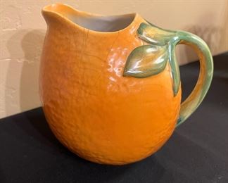 Hand Painted Orange Pitcher, Made in Italy