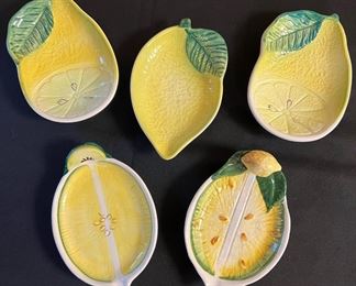 Set of 5 Small Lemon Plates, Made in Italy -3033,9188,9187