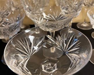 Large Set of Germany Bleikristall, Crystal Wine Goblets and Sherbet Goblets