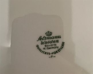 Set of 6 Pelimann Weiden Dark Red Rimmed Charger Plates, Made in Bavaria