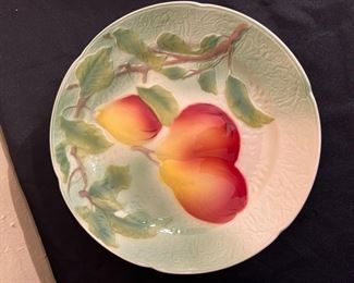 Set of 8 Antique Majolica Plates- St. Clements Faience Keller & Guerin