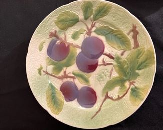 Set of 8 Antique Majolica Plates- St. Clements Faience Keller & Guerin