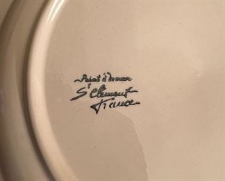 Set of 8 Antique Majolica Plates- St. Clements Faience Keller & Guerin