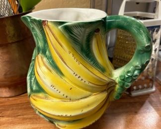 Hand Painted Banana Pitcher, Made in Italy by Ancora