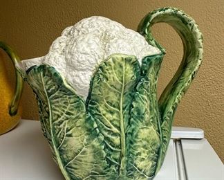 Hand Painted Cauliflower Pitcher, Made in Italy -9539