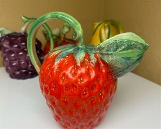 Hand Painted Strawberry Pitcher