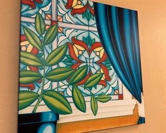 Matted Print of Window with Stained Glass