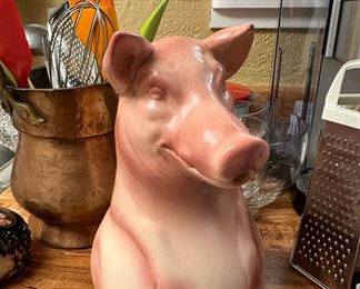 St Clement, French Majolica Pig Pitcher