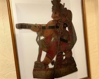 Framed Artwork of Man Playing Instrument, Made in India