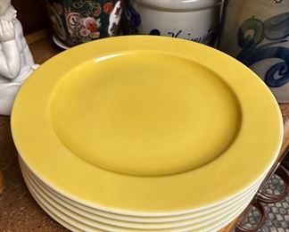 Set of 6 Set of Yellow Pelimann Weiden Charger Plates