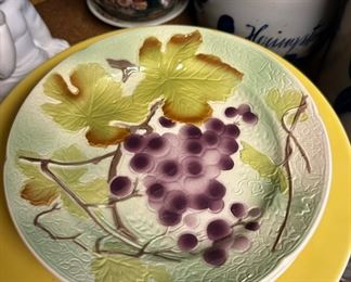 Set of 8 Antique Majolica Plates- St. Clements Faience Keller & Guerin