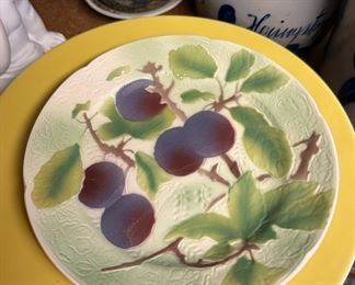 Set of 8 Antique Majolica Plates- St. Clements Faience Keller & Guerin