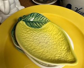 Set of 5 Small Lemon Plates, Made in Italy