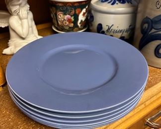 5 Blue Charger Plates