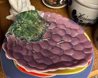 Hand Painted Fruit Plates, Made In Italy -9873, 9872/21, 10230